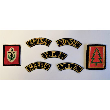 LOT INSIGNES ARMEE FRANCAISE T.O.A. TUNISIE MAROC AFRIQUE F.F.A.
