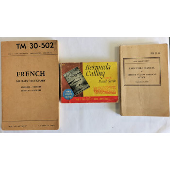 LOT DE 3 MANUELS US ARMY MILITARY DICTIONARY CHEMICAL ATTACK 1941-1945