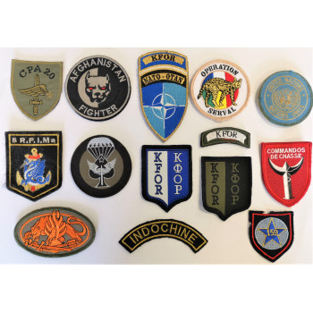 LOT DE 14 PATCHES ARMEE FRANCAISE AFGHANISTAN SERVAL PARAS INDOCHINE CPA 20