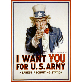AFFICHE DE RECRUTEMENT " I WANT YOU FOR US ARMY"