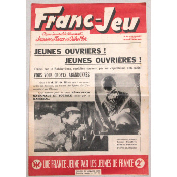 MAGAZINE FRANC-JEU JANVIER 1942 ET DÉPLIANT DE L'AVENIR FAMILIAL
