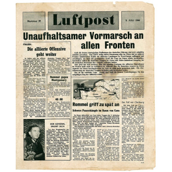 TRACT AMERICAIN LUFTPOST POUR LA WEHRMACHT EN NORMANDIE JUILLET 1944