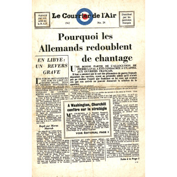TRACT RAF LE COURRIER DE L'AIR N°24 1942