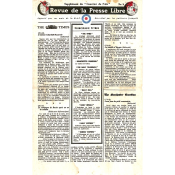TRACT REVUE DE LA PRESSE LIBRE N°9 1942
